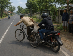 Pesepeda Berinisial M Tutup Usia Ditabrak Motor Jupiter di Kebaksari Kebakkramat